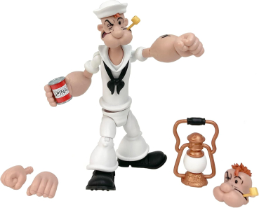 Hier ist die Actionfigur "Popeye White Sailor Suit" in einer Nahaufnahme zu sehen.